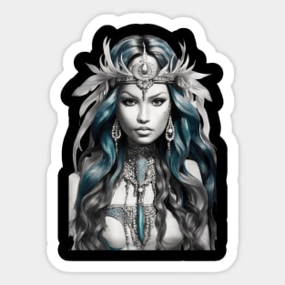 Beautiful Native Mermaid inside a Phone case. Sticker